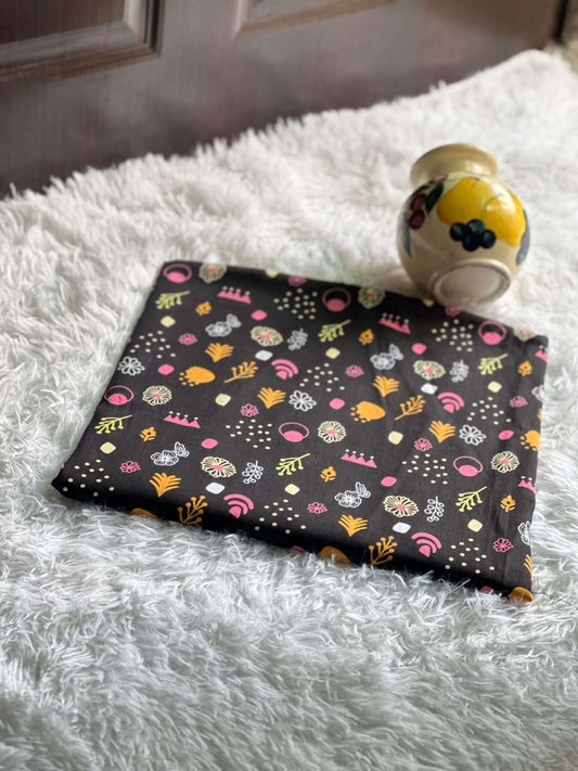 Cotton Lawn Geometry Black
